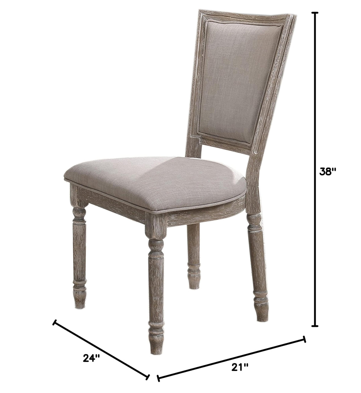 JESSDC Upholstered Dining Chair in Grey - side view