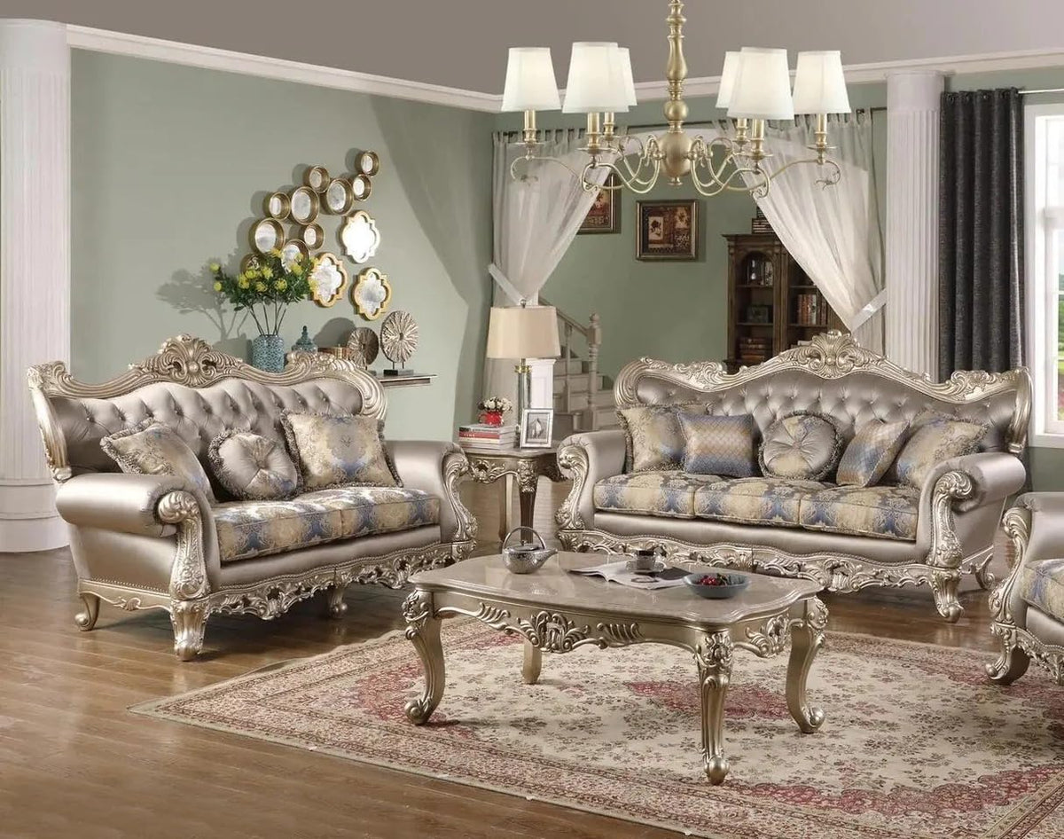 Ariel Champagne Sofa & Loveseat Set — product image 1