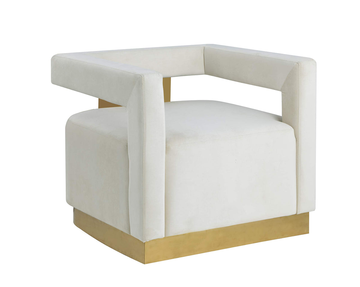 Modern Velvet New Accent Chair in Cream