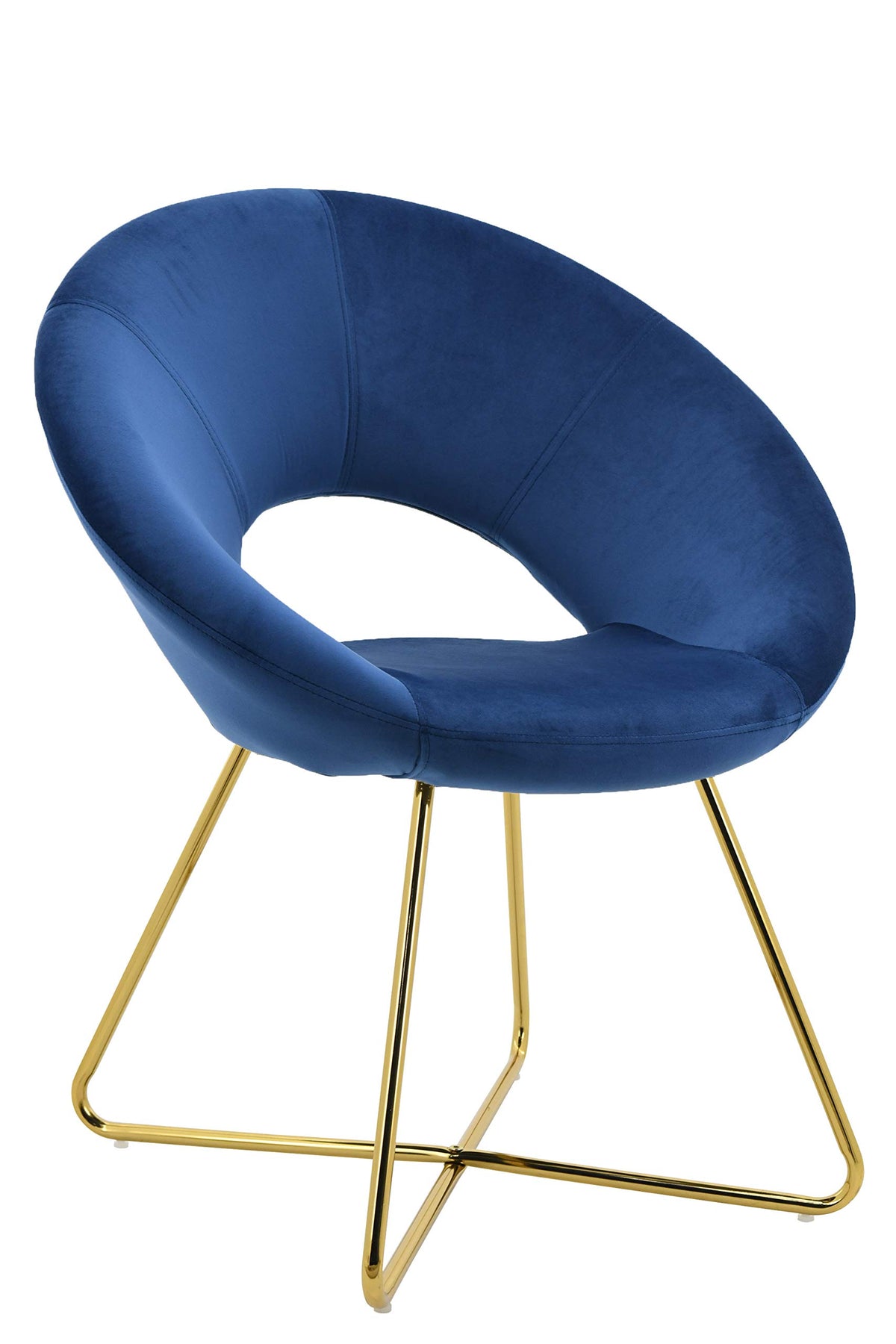 Willow Mid-Century Modern Living Room Leisure Lounge Accent Chair in Navy Blue