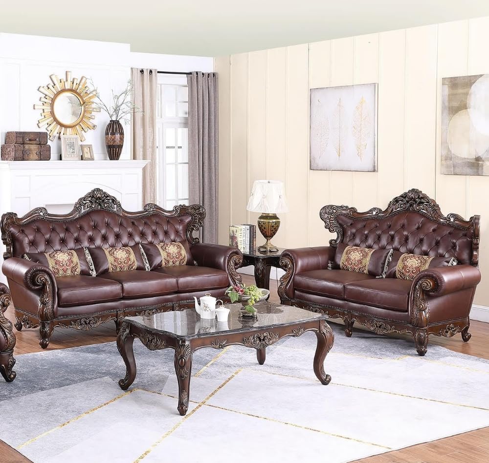 Britney Rich Cherry Sofa & Loveseat Set — product view 3