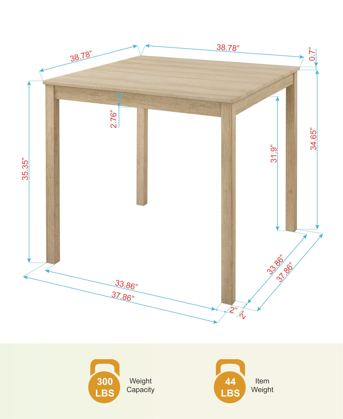 Corondo Square Mid-Century Modern 5-Piece Counter Height Set - side view