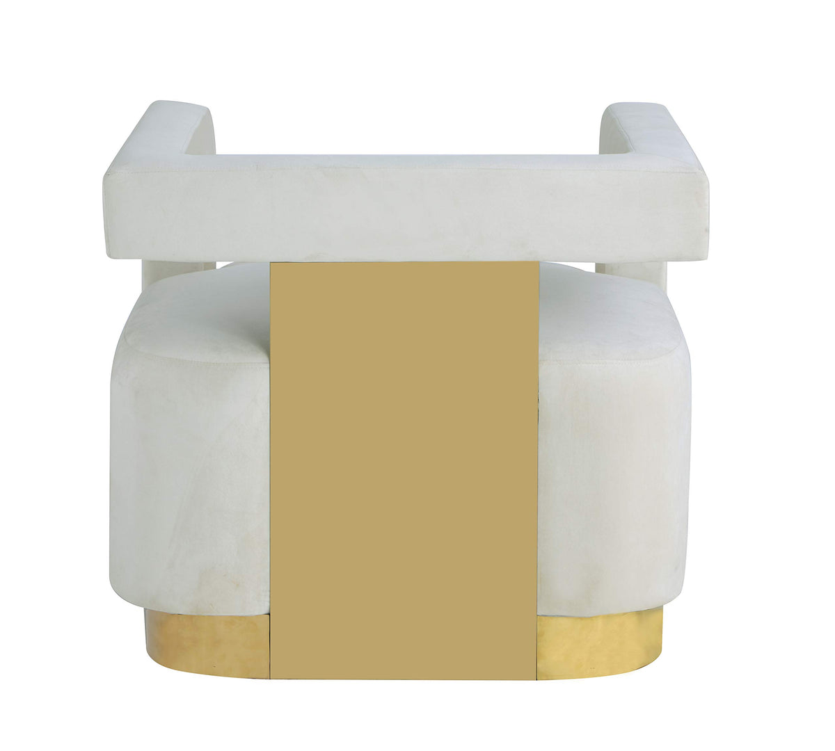 Modern Velvet New Accent Chair in Cream - angle view