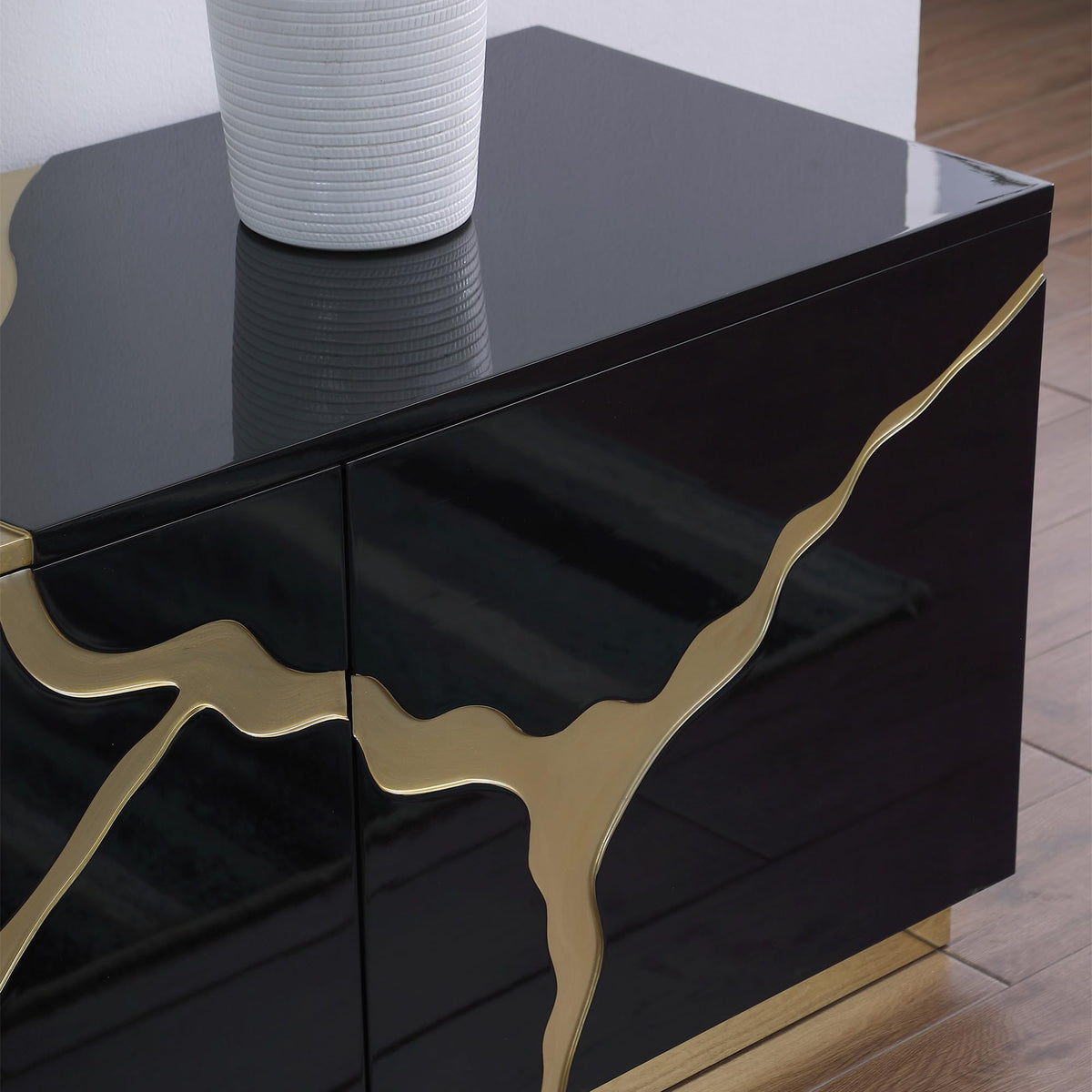 Taylor 87" High Gloss Lacquer TV Stand - back view