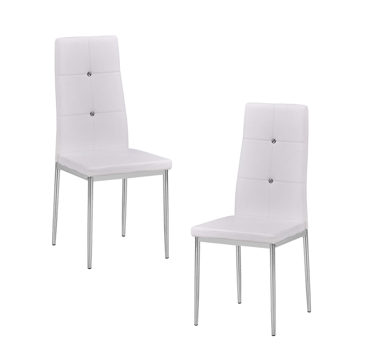Chapman Modern Mid-Century 5 Pcs Round Dining Set in White - side view