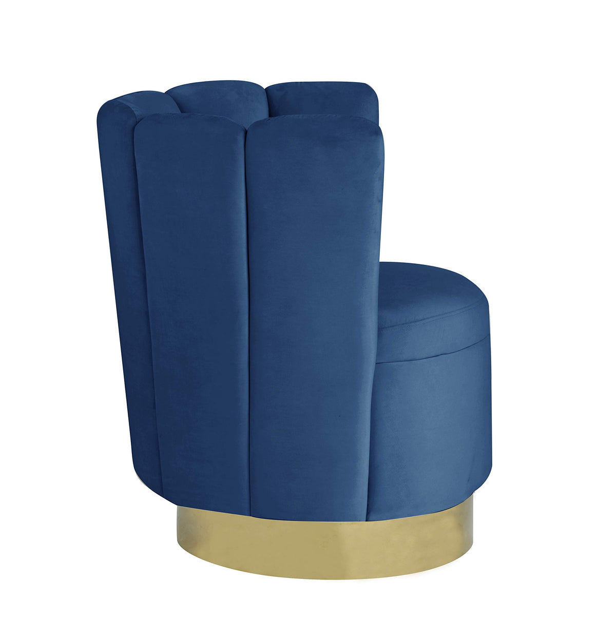 Modern Velvet New Swivel Accent Chair in Navy Blue - angle view