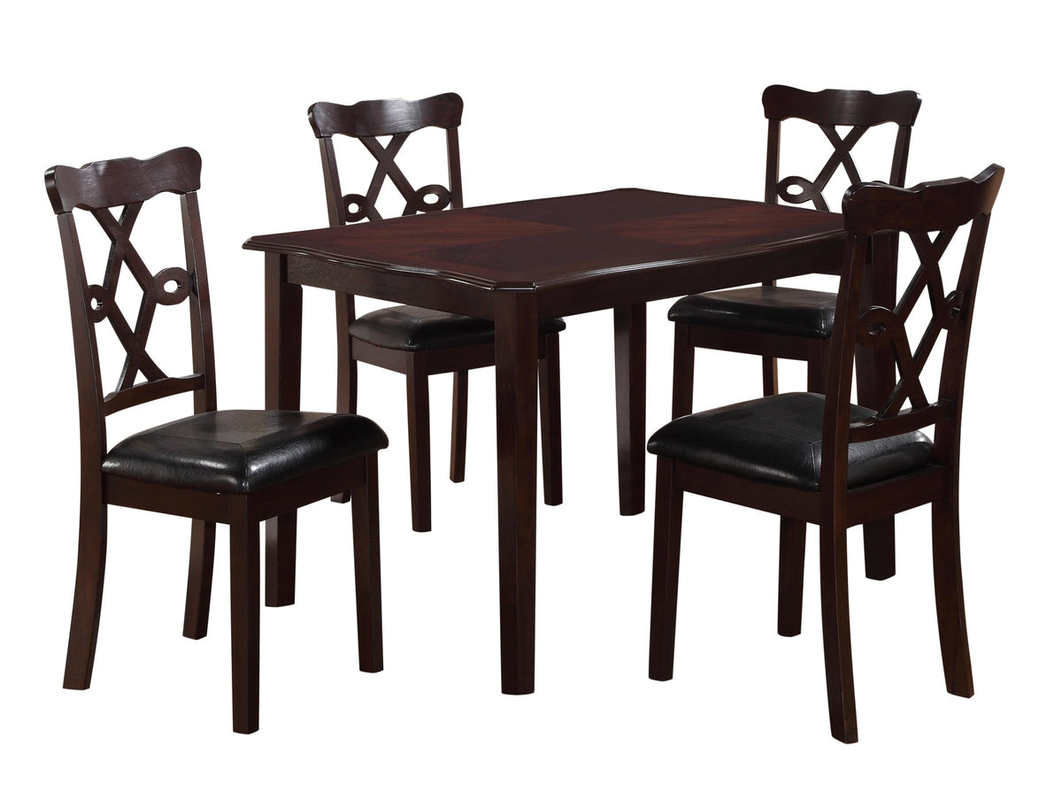 Copper 5-Piece Espresso Dining Set with 4 Upholstered Chairs β product view 2
