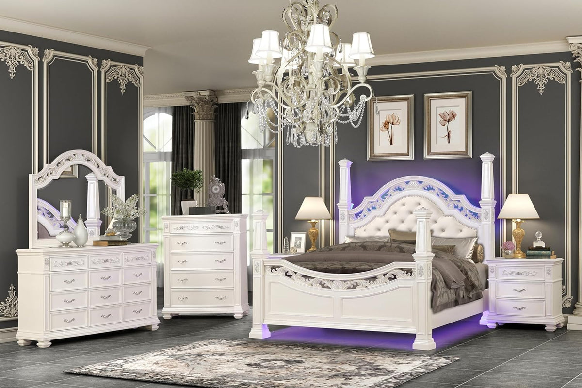 Valentina White Wood Nightstand — product view 5
