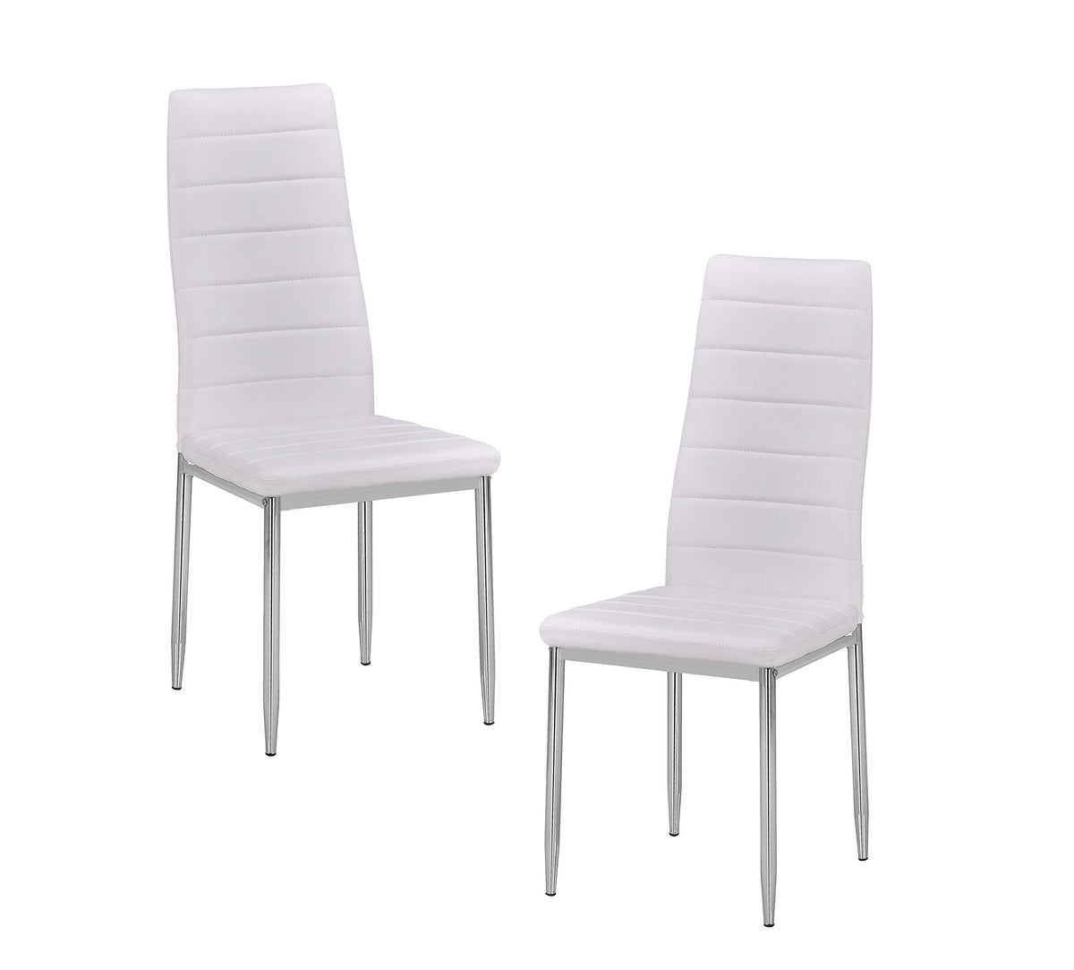 Trina Modern Mid-Century 5 Pcs Round Dining Set in White - side view