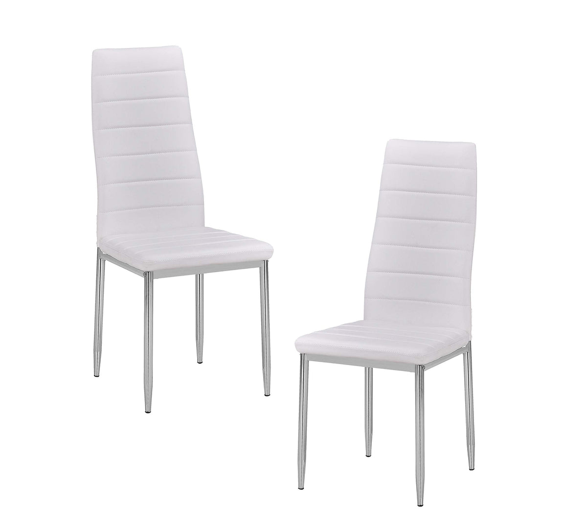 Trina Modern Mid-Century 5 Pcs Round Dining Set in White - side view - White