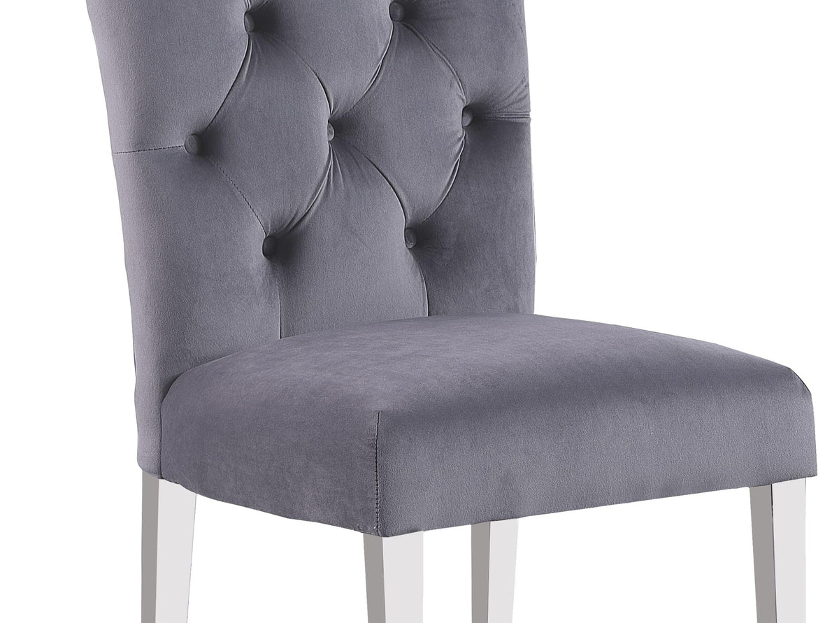 Lexington 7-Piece Rectangle Dining Set with 6 Velvet Upholstered Chairs, Modern Contemporary… - back view