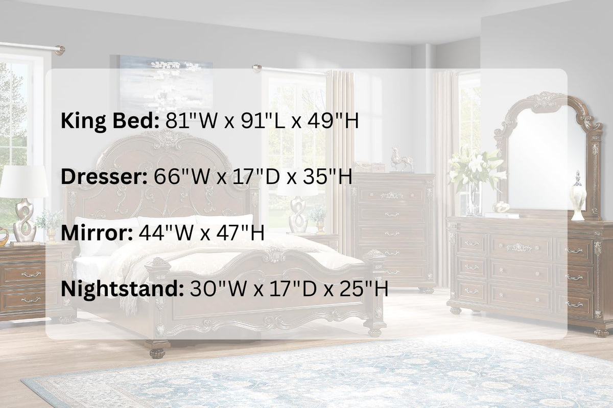Isabella Cherry Oak Bedroom Set β Queen & King β product view 6
