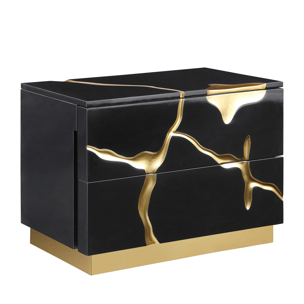 Trevello Modern Contemporary High-Gloss Lacquered Right Nightstand