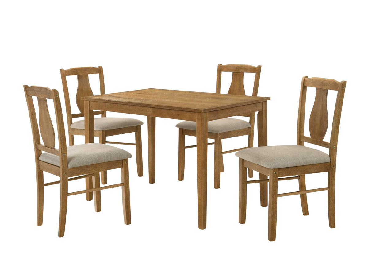 Solana 5-Piece Dining Set in Antique Natural Oak