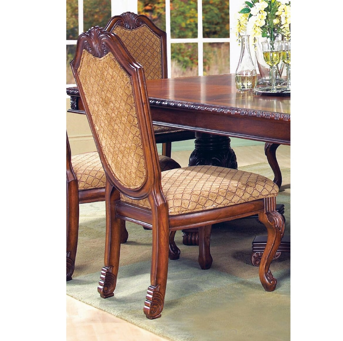 Cosmos Furniture Veronica 9PC Cherry Dining Set with Buffet & Hutch