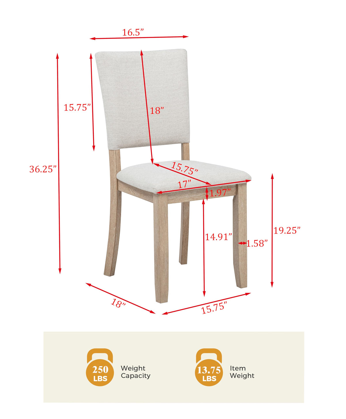 Camden Upholstered Dining Chairs Modern Scandinavian Style - side view
