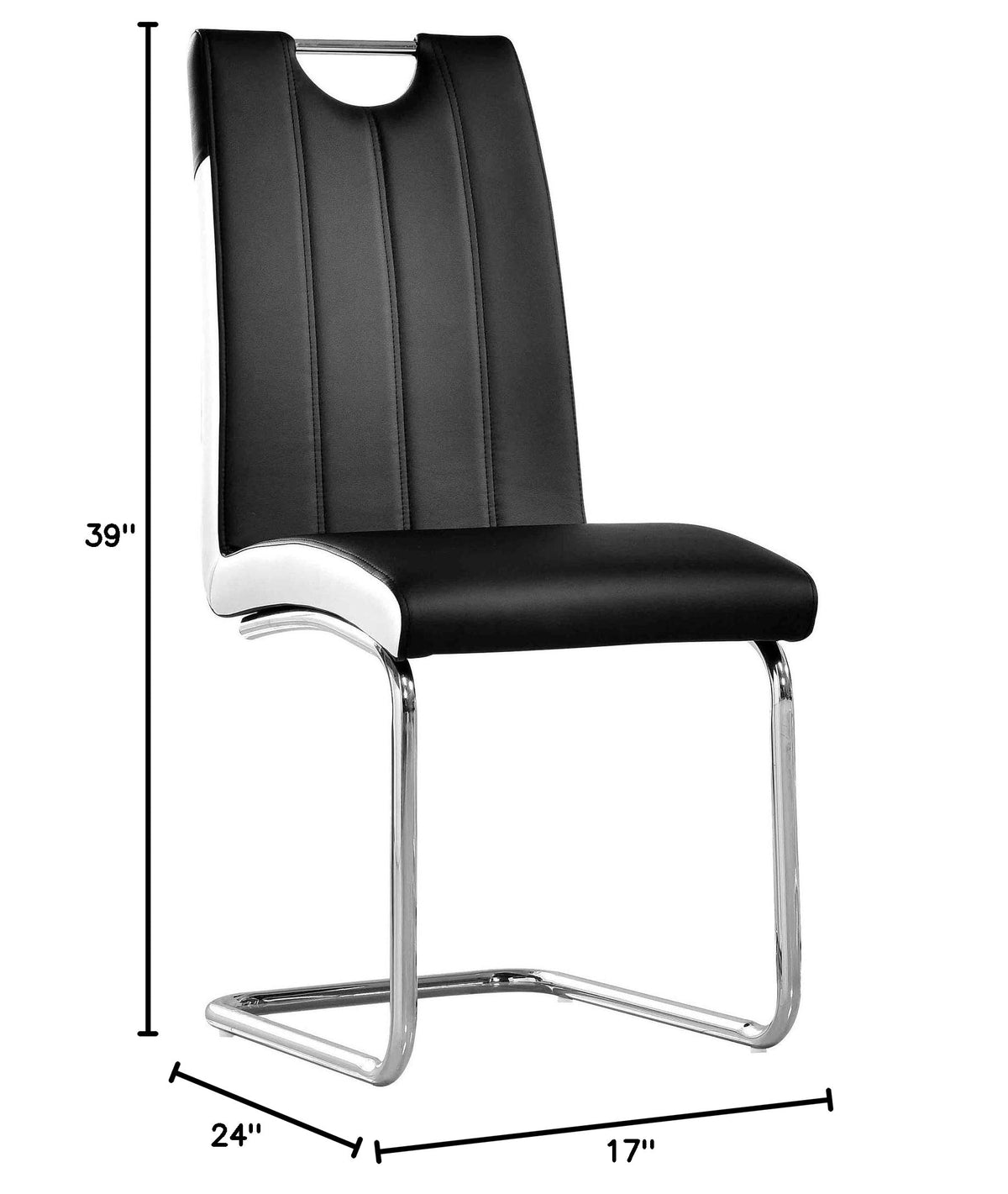 Barbara Modern Dining Chair with Faux Leather Fabric - side view