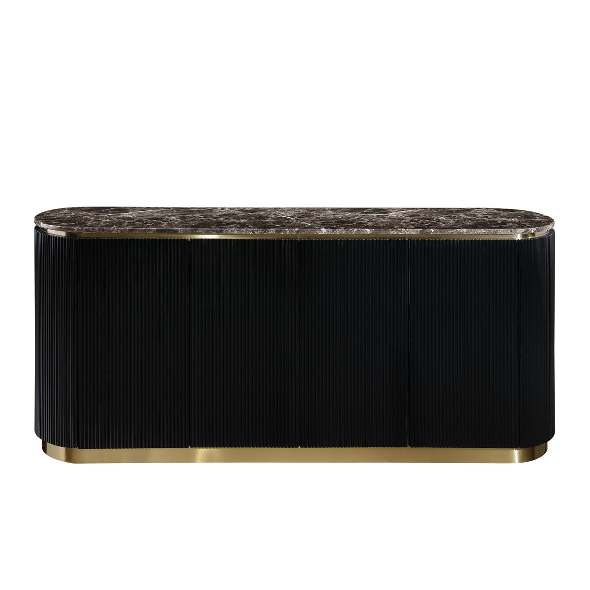 Trandell 70" Modern Glam Faux Marble Top Fully Assembled Sideboard - detail view