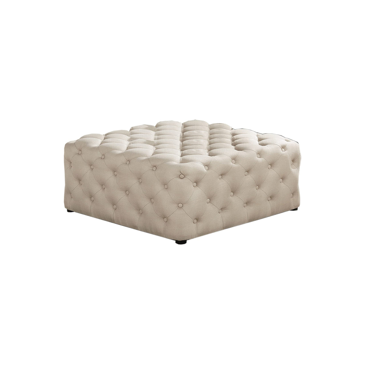 Sherlyn Square Ottoman in Green Velvet