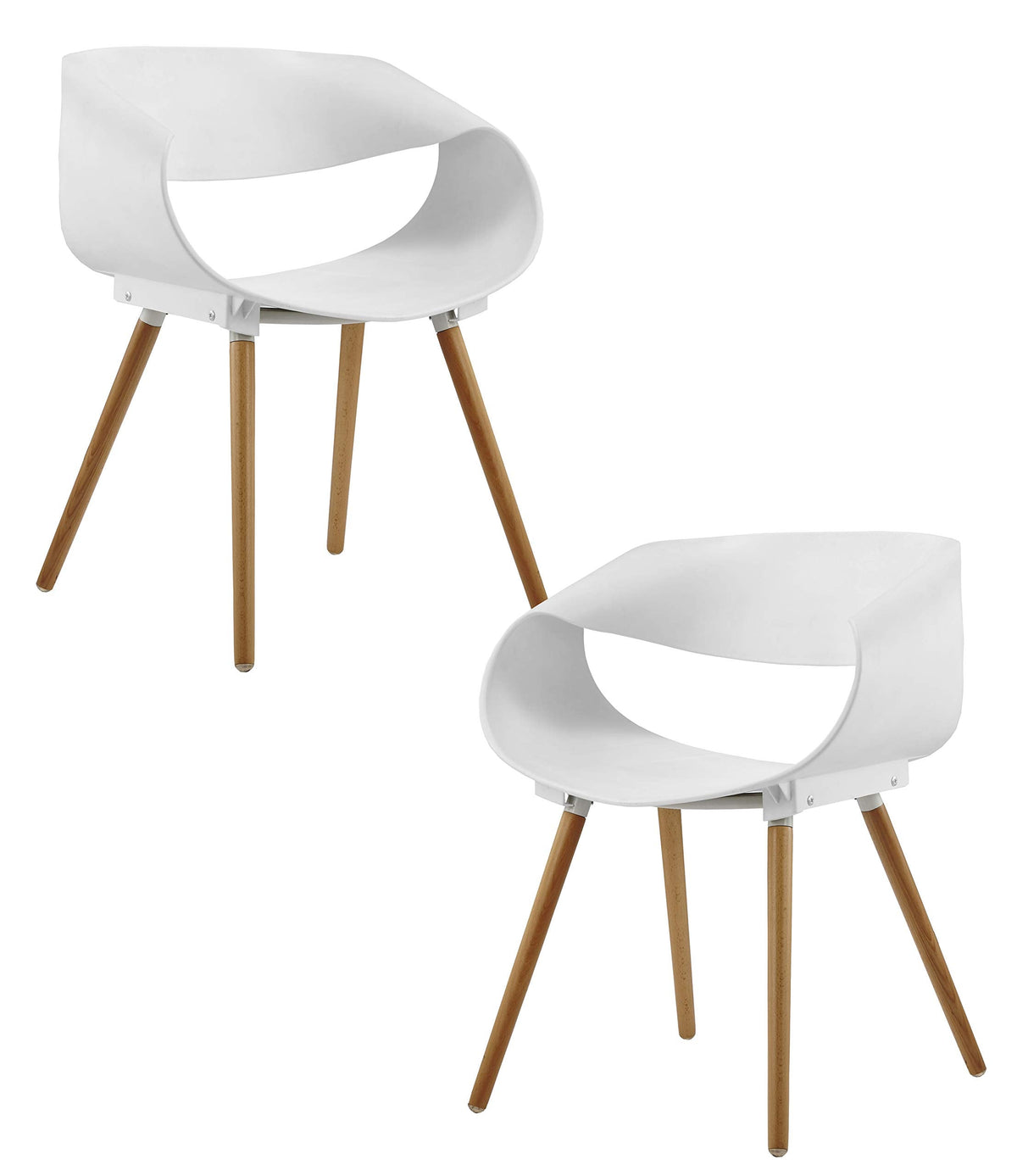 Serena Streamlined Dining Arm Chair - side view - White