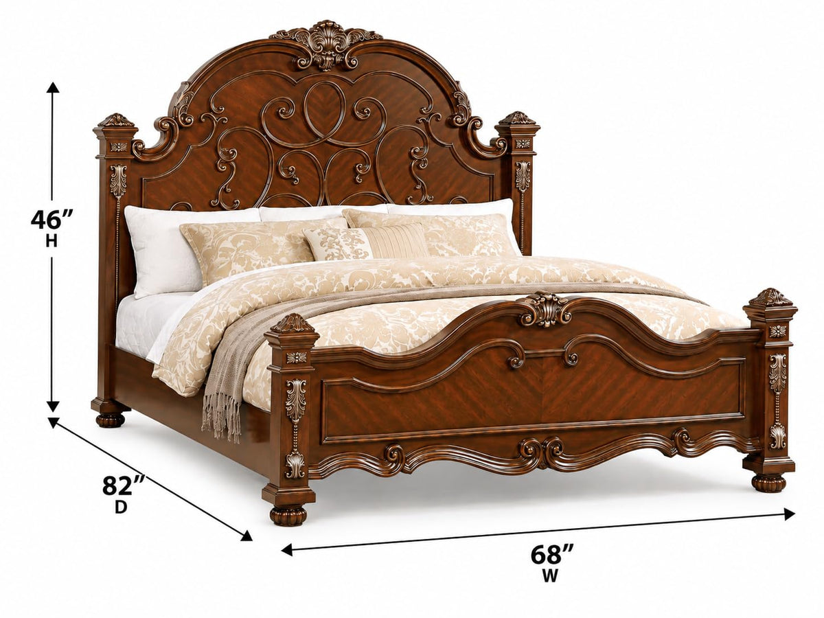 Isabella Cherry Brown Bed Frame — Queen & King — product view 7