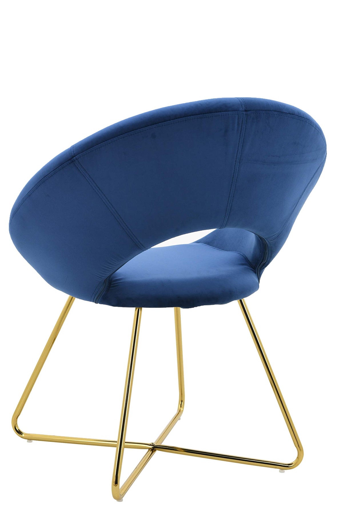 Willow Mid-Century Modern Living Room Leisure Lounge Accent Chair in Navy Blue - angle view