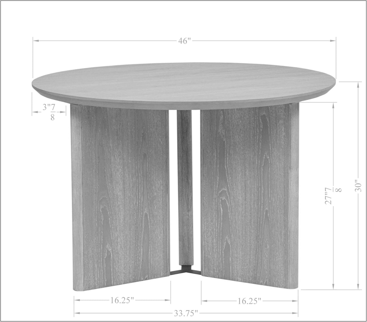 Dillon 46" Round Dining Table - front view