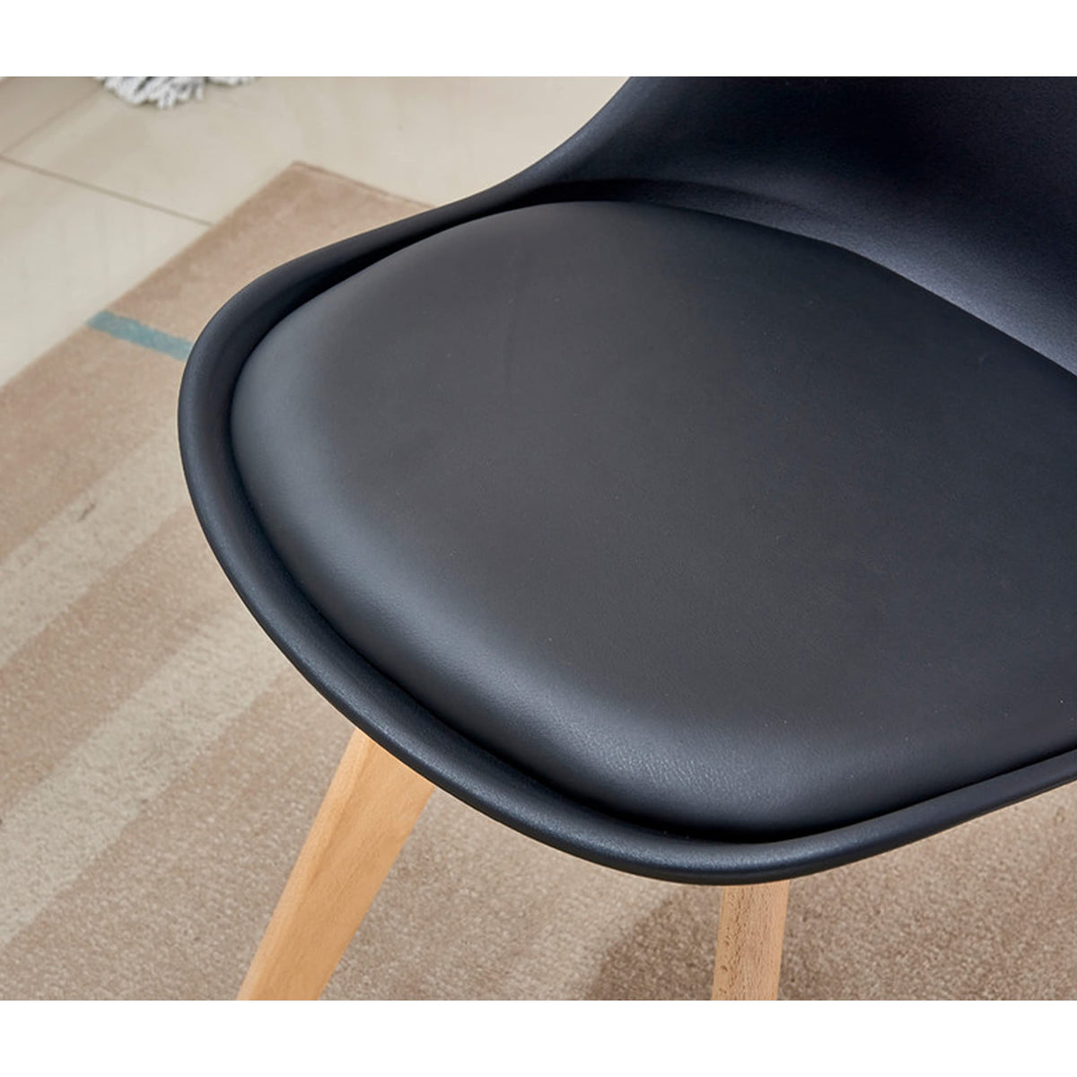 Modern Wood Dining Chair G01BC in Black - room setting