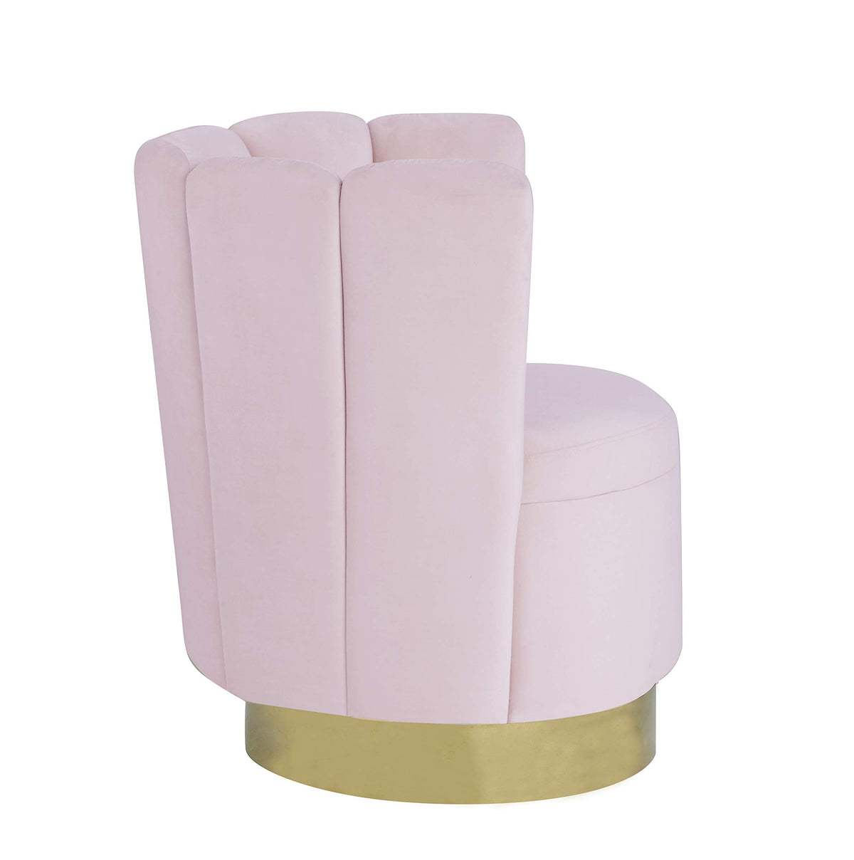 Modern Velvet New Swivel Accent Chair in Pink - angle view - Pink