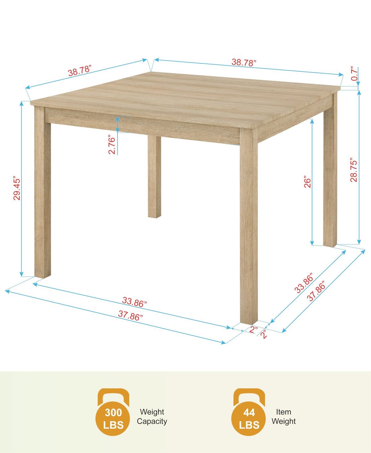 Corondo Square Mid-Century Modern 5-Piece Dining Set - side view