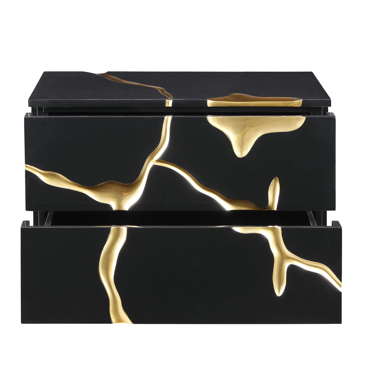 Trevello Modern Contemporary High-Gloss Lacquered Right Nightstand - angle view