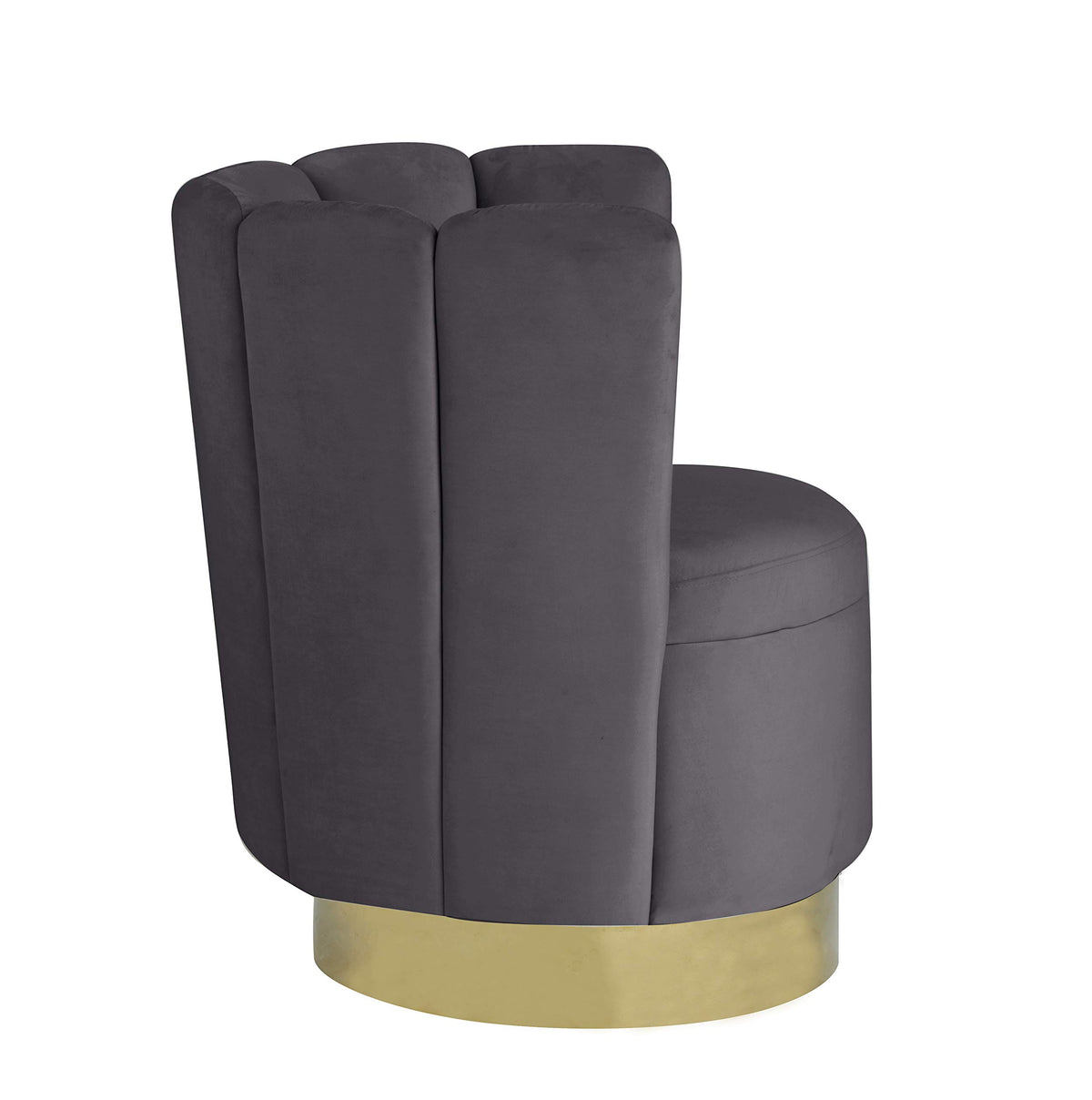 Modern Velvet New Swivel Accent Chair in Grey - angle view