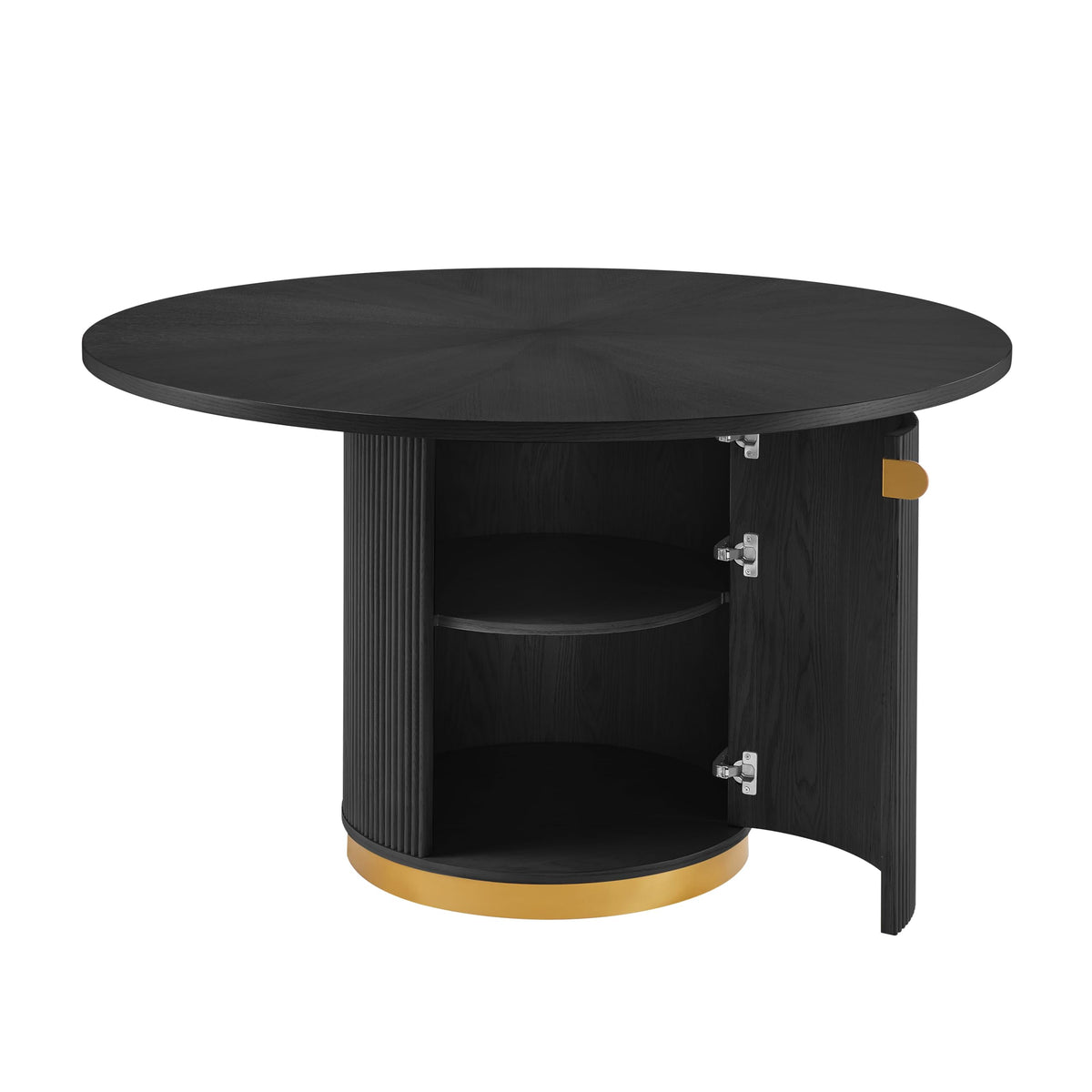 Tapelle 51" Round Storage Dining Table - detail view