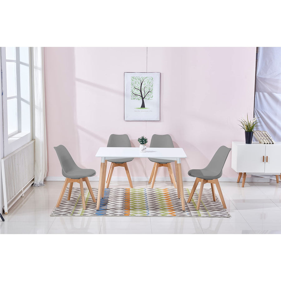 Modern Wood Dining Chair in Grey