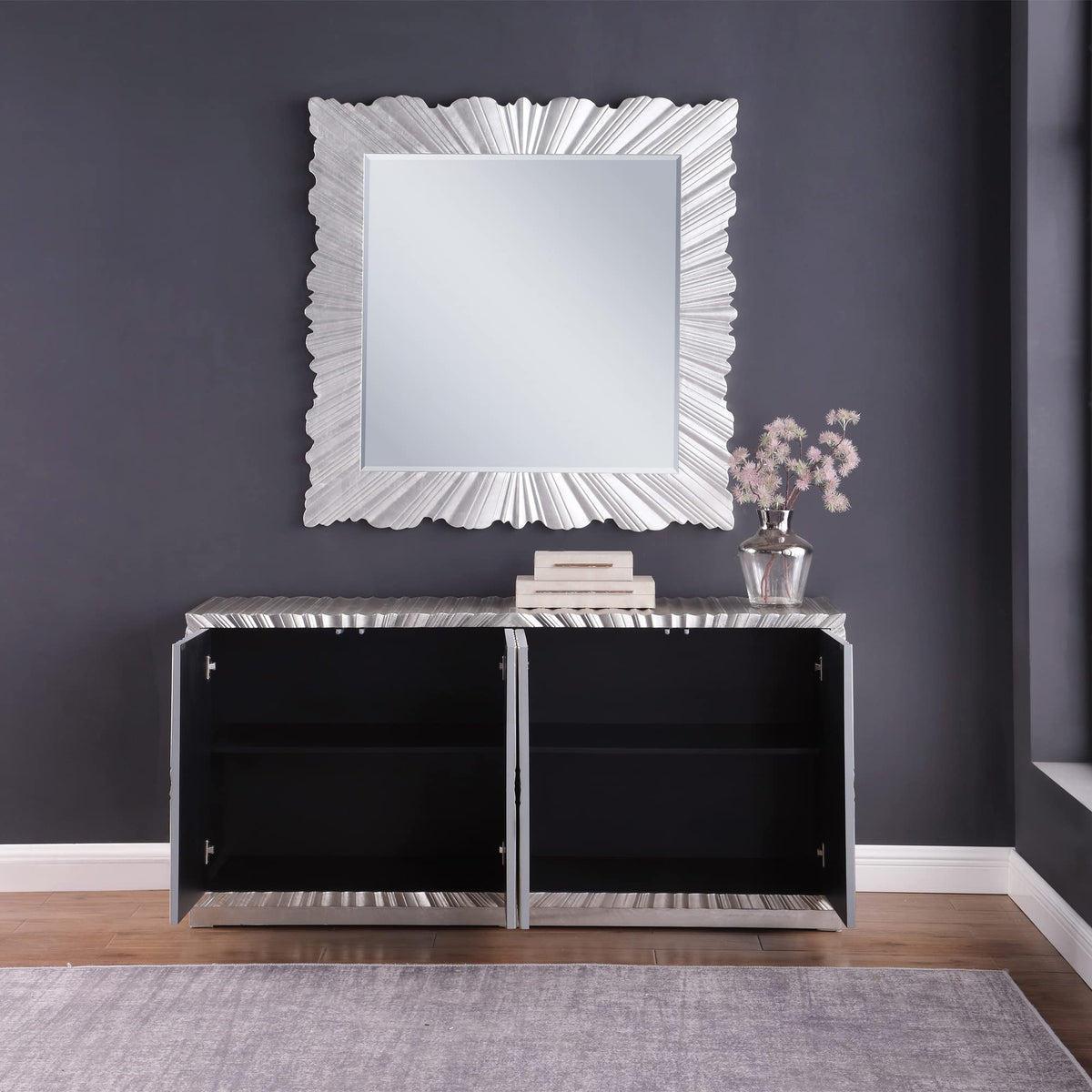 Tiffany 66" Modern Glam Sideboard - detail view