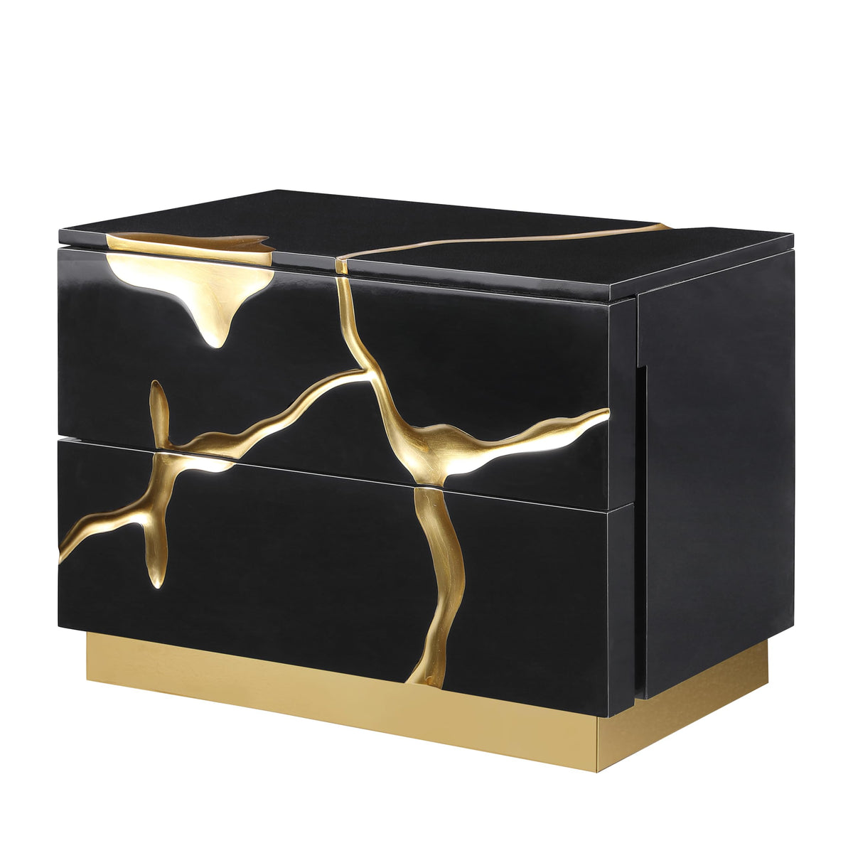 Trevello Modern Contemporary High-Gloss Lacquered Left Nightstand
