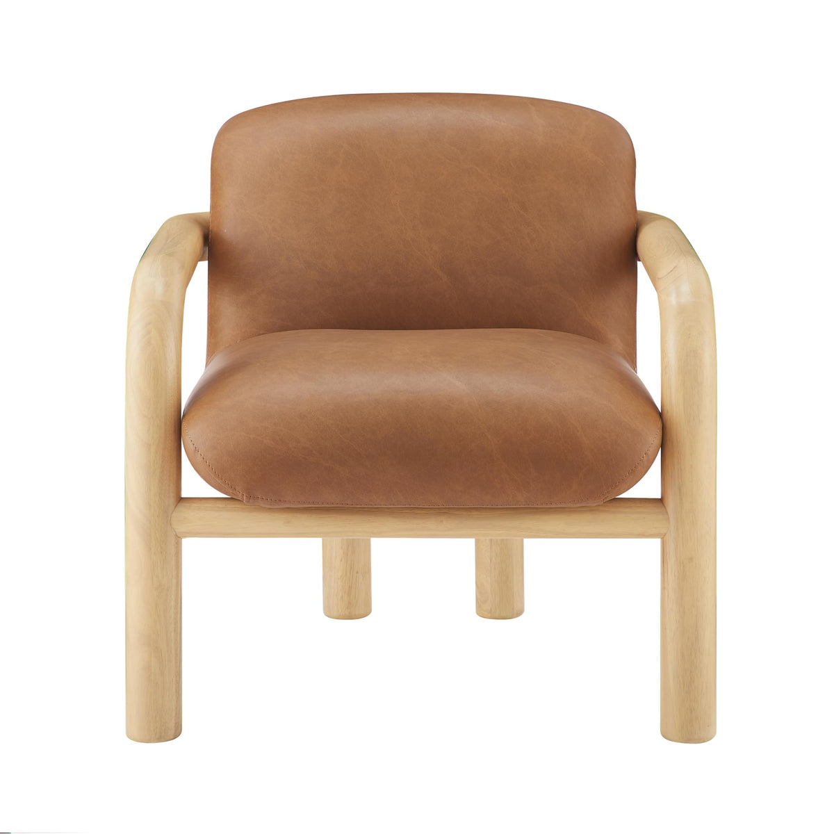 Tapporo Mid-Century Modern Accent Chair in Natural - detail view - Natural