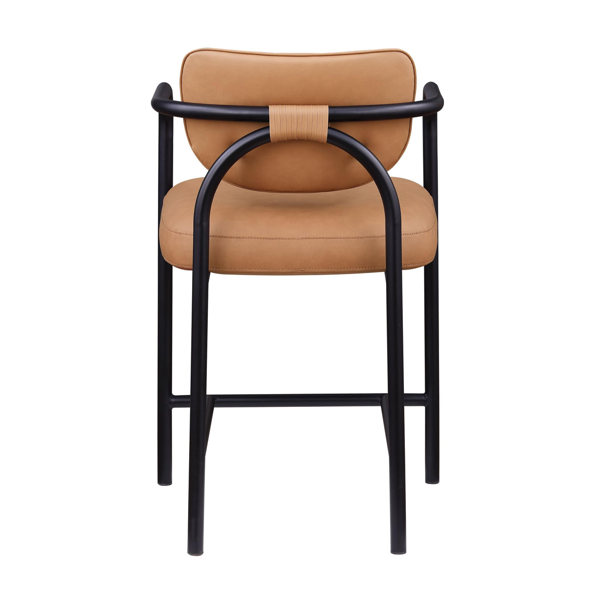Recency Mid-Century Modern Counter Height Stool in Cognac - detail view - Cognac
