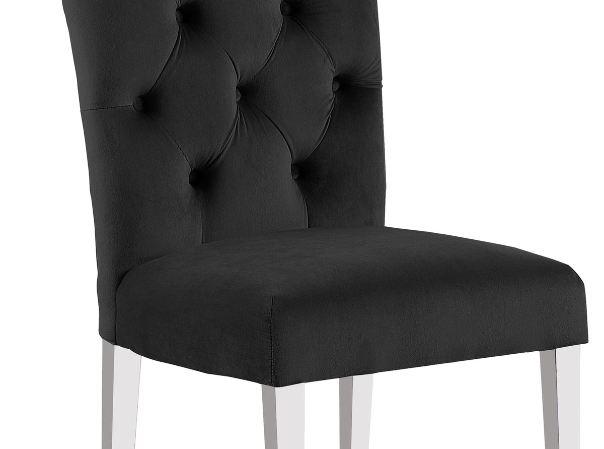 Lexington 7-Piece Rectangle Dining Set with 6 Velvet Upholstered Chairs, Modern Contemporary… - back view