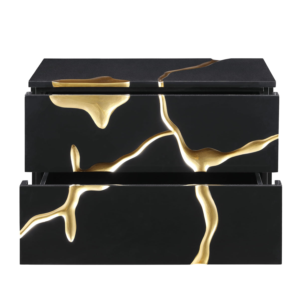 Trevello Modern Contemporary High-Gloss Lacquered Left Nightstand - room setting