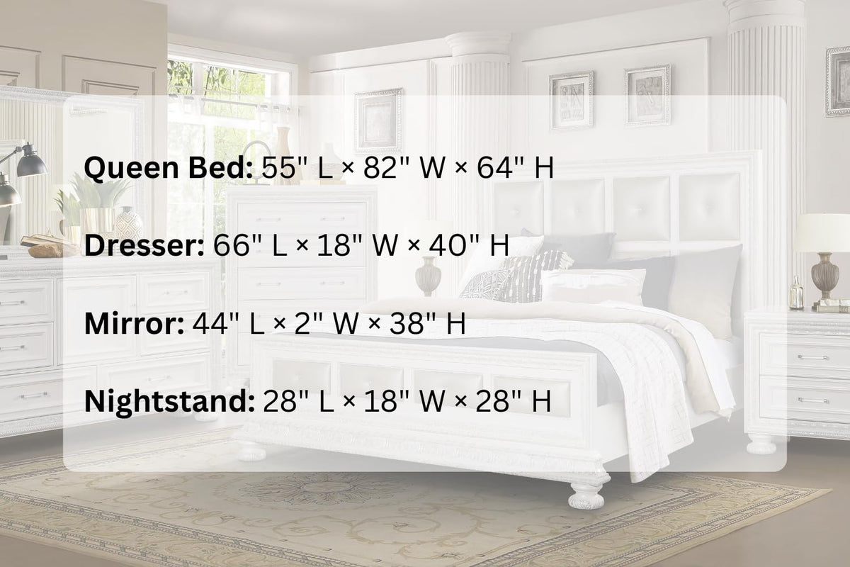 Penta Pearl White Bedroom Set β Queen & King β product view 9