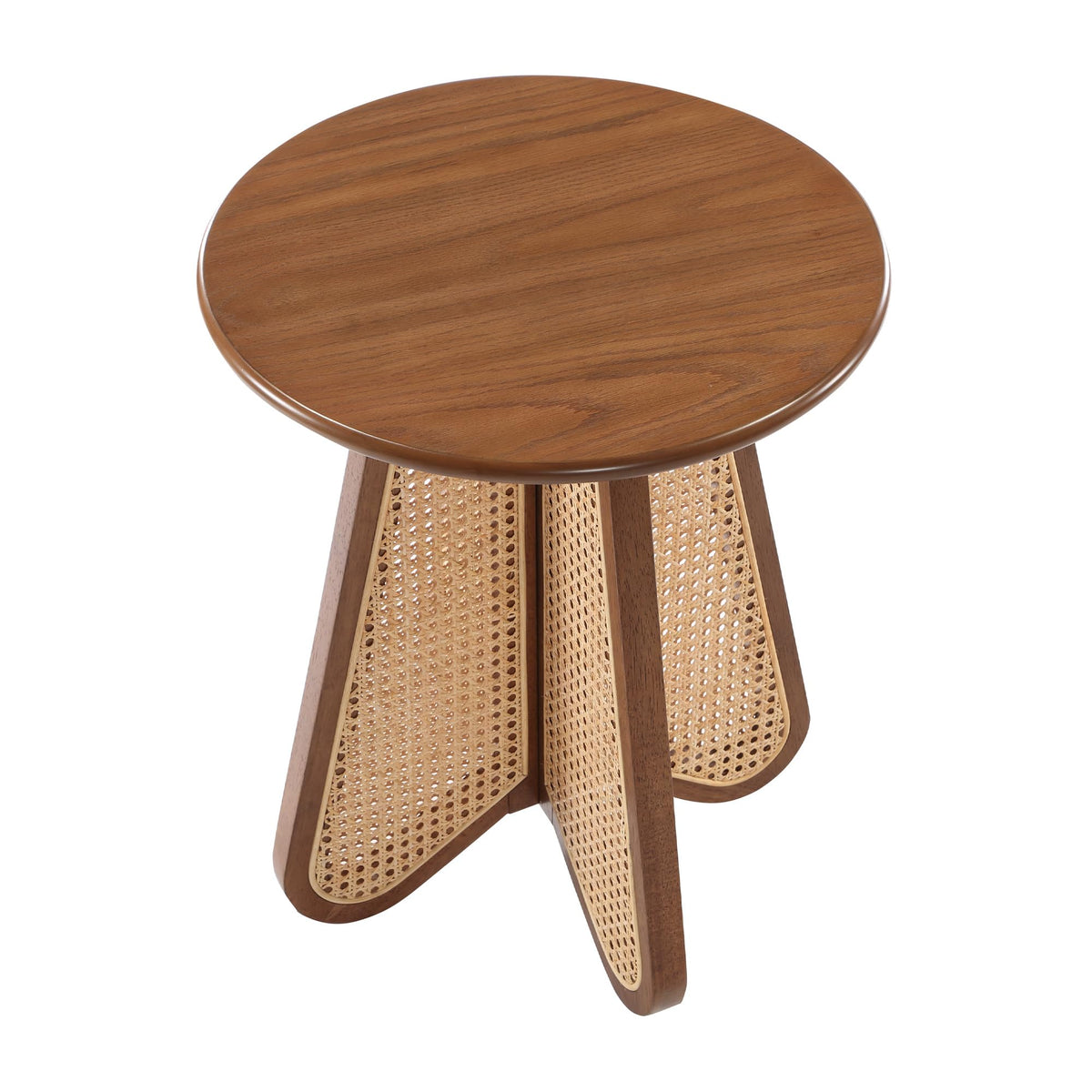 Linh Rattan End Table in Walnut - room setting