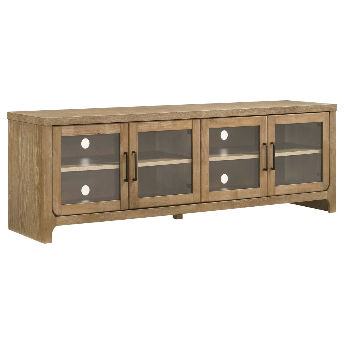 Brenham 79" TV Stand with Glass Doors