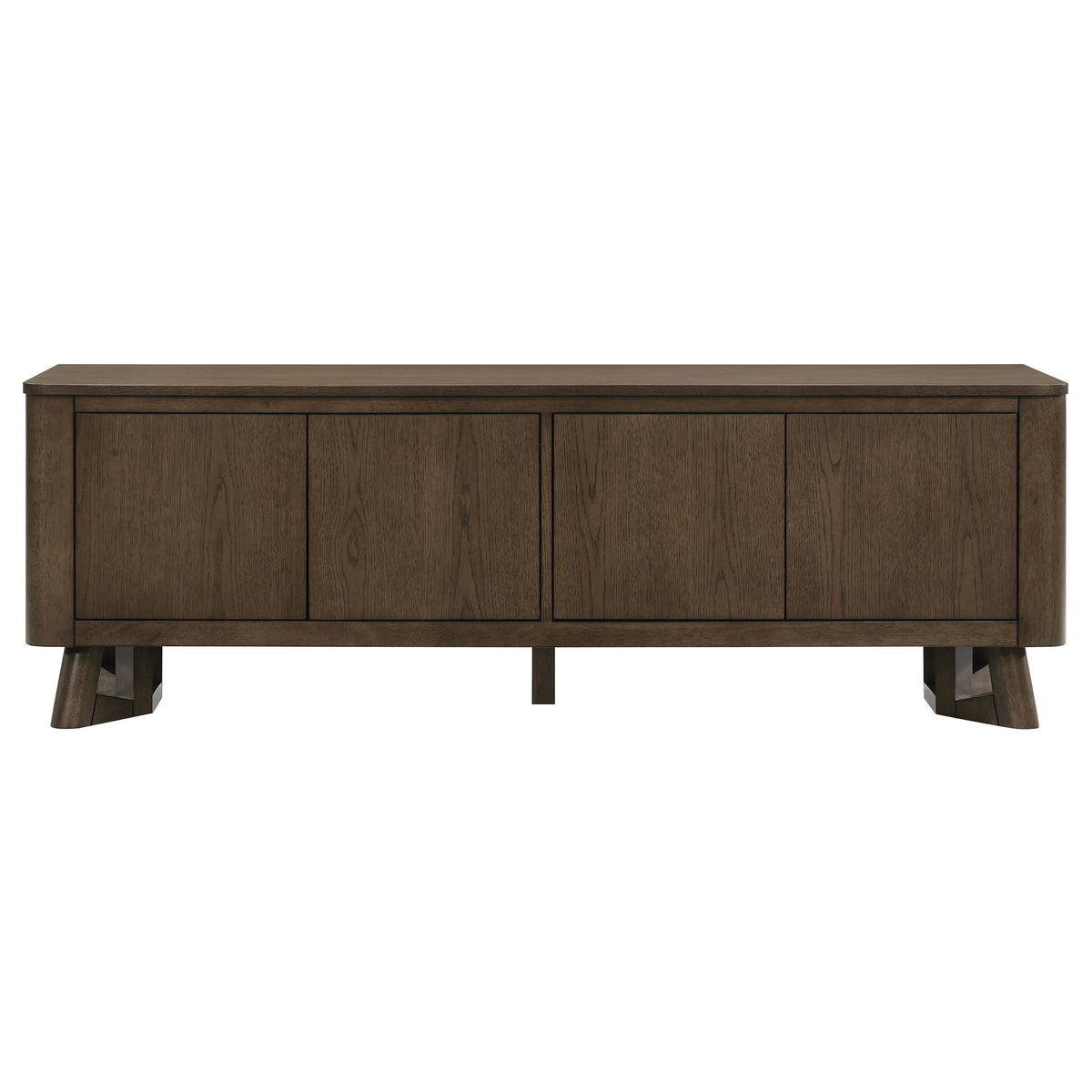 Trotter 71" TV Stand - 4-Door Media Console with Framed Panels & Interior Shelving in Brown – view 4