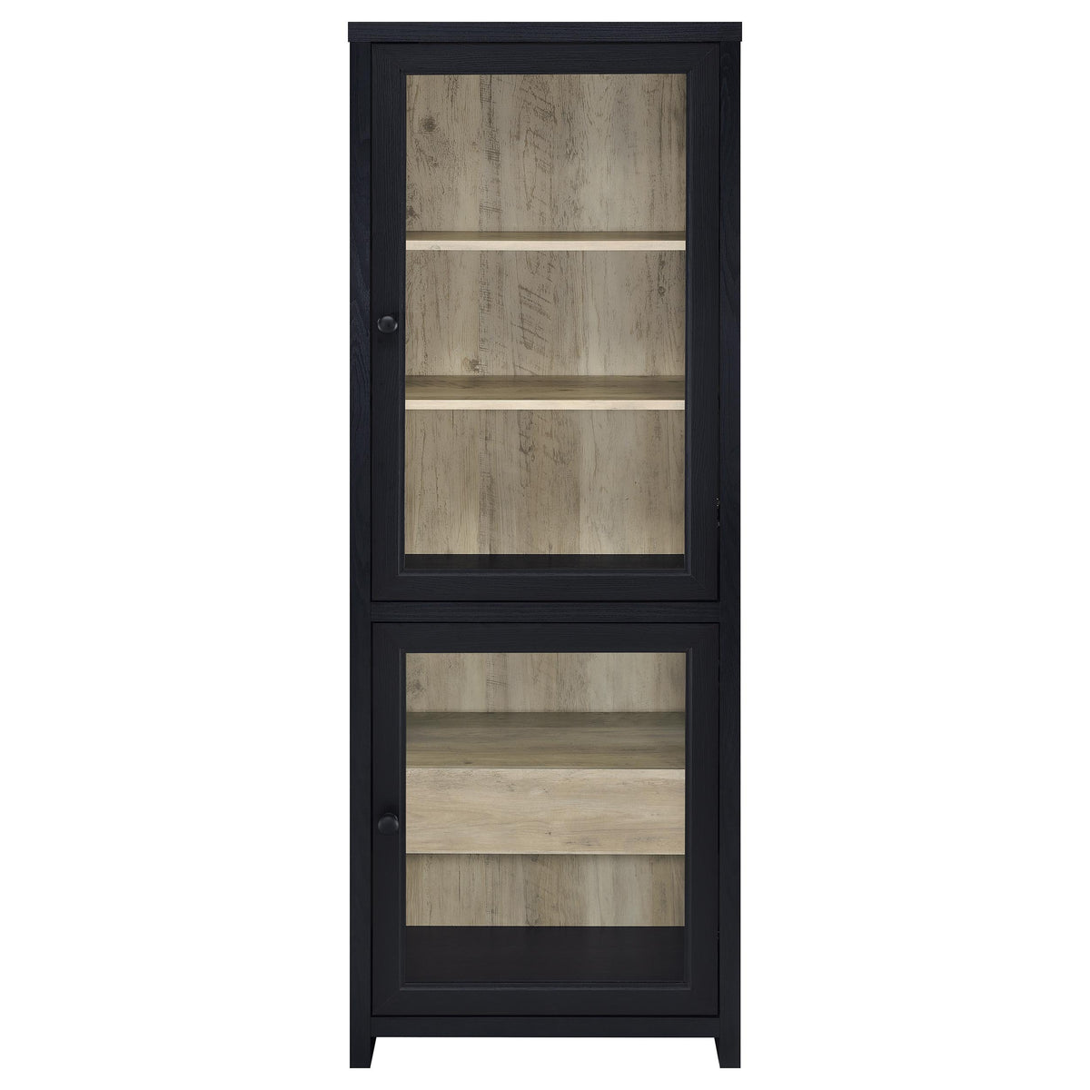 Denison 79" TV Stand & Entertainment Center with Media Towers - Glass Doors & Hidden Drawers in Black โ view 16