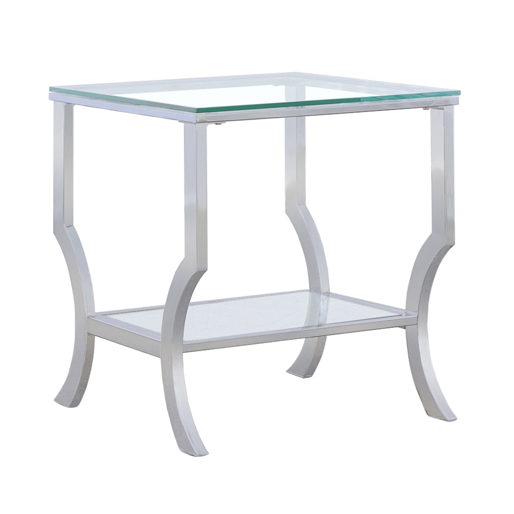 Saide Glass Top Coffee Table, End Table & Console Table - End Table