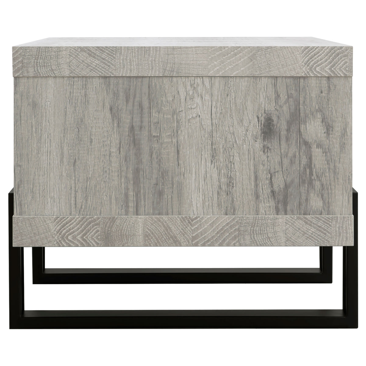 Dinard 47" Coffee Table - Grey Driftwood with Open Shelf & Black Metal Supports – view 5