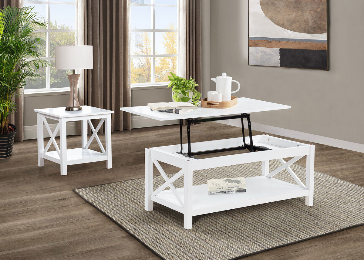 Skyview 44" Lift Top Coffee Table & End Table - 2pcs- Lift Top Coffee Table + End Table