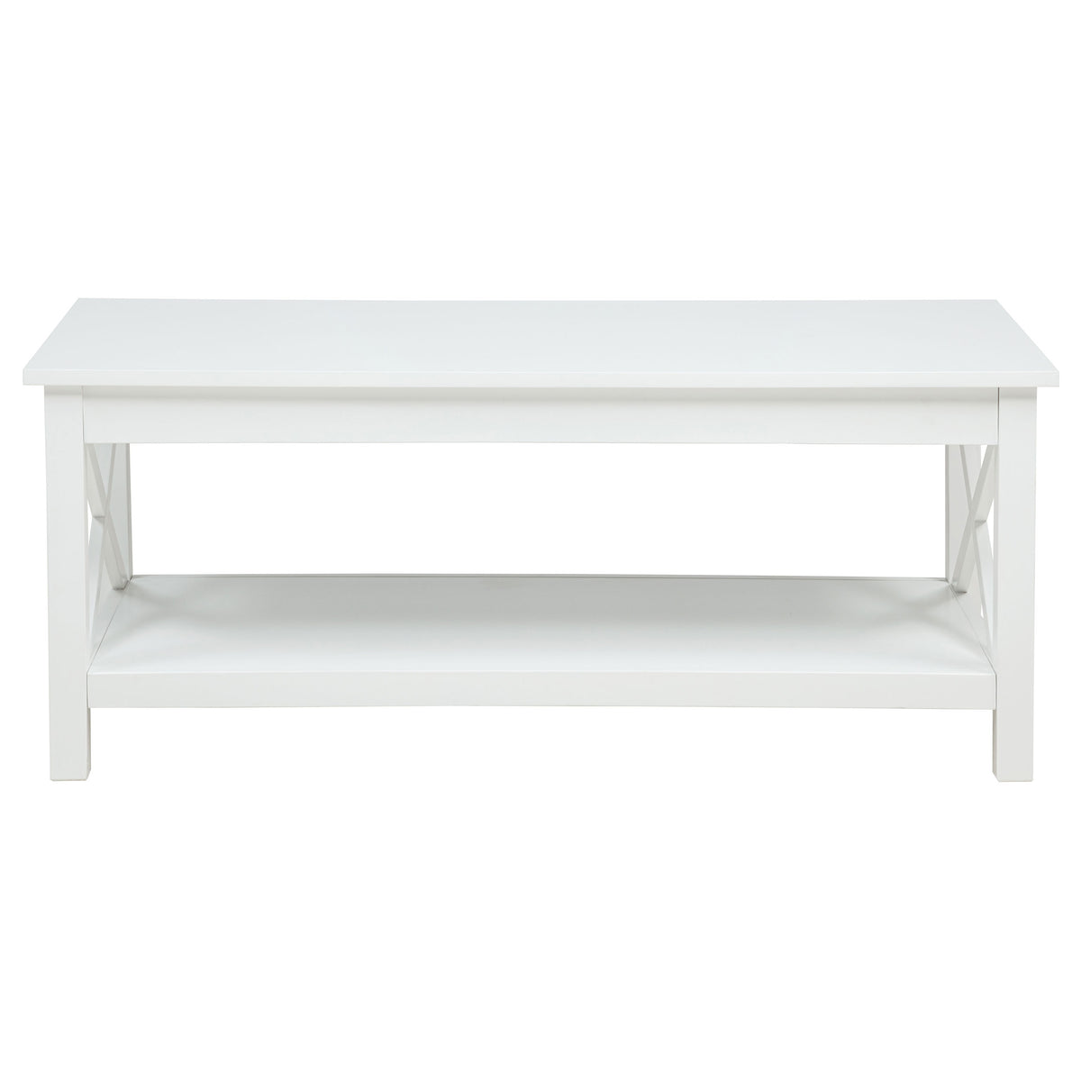 Skyview 44" Lift Top Coffee Table & End Table - X-Frame Farmhouse Design in White – view 10