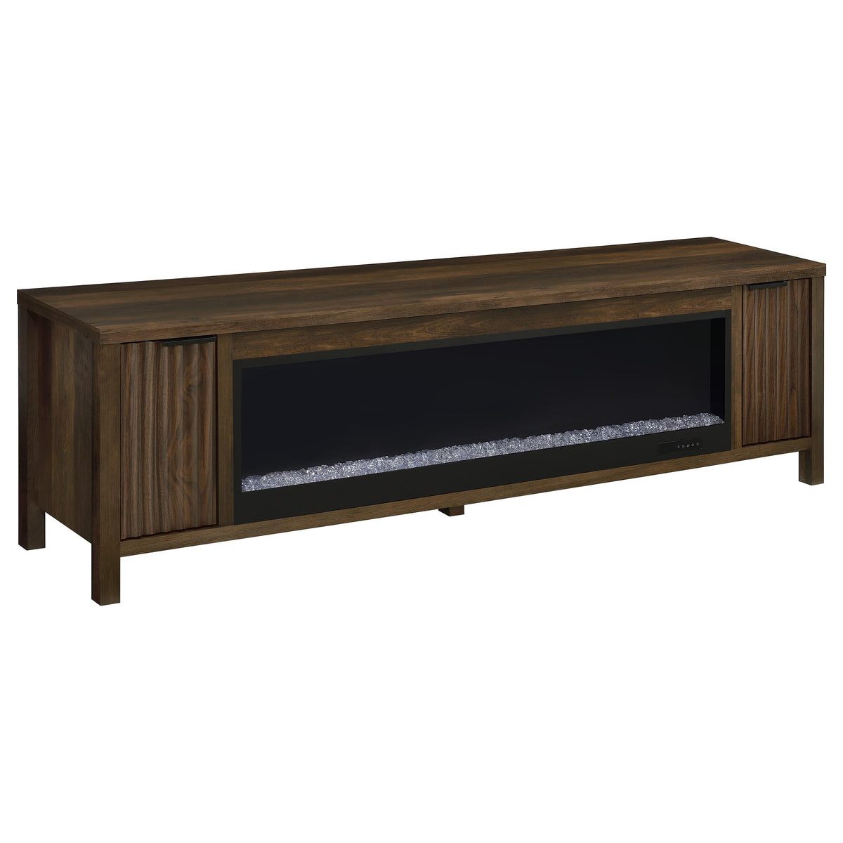 Carey 79" Fireplace TV Stand with Slatted Doors